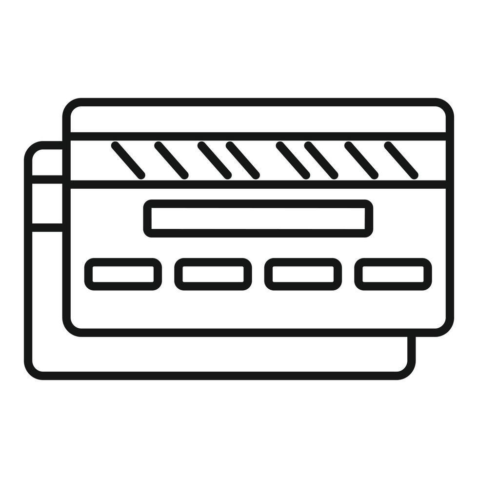 Room service credit card icon, outline style vector