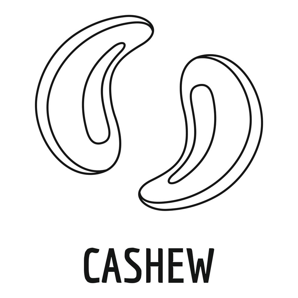 Cashew icon, outline style vector