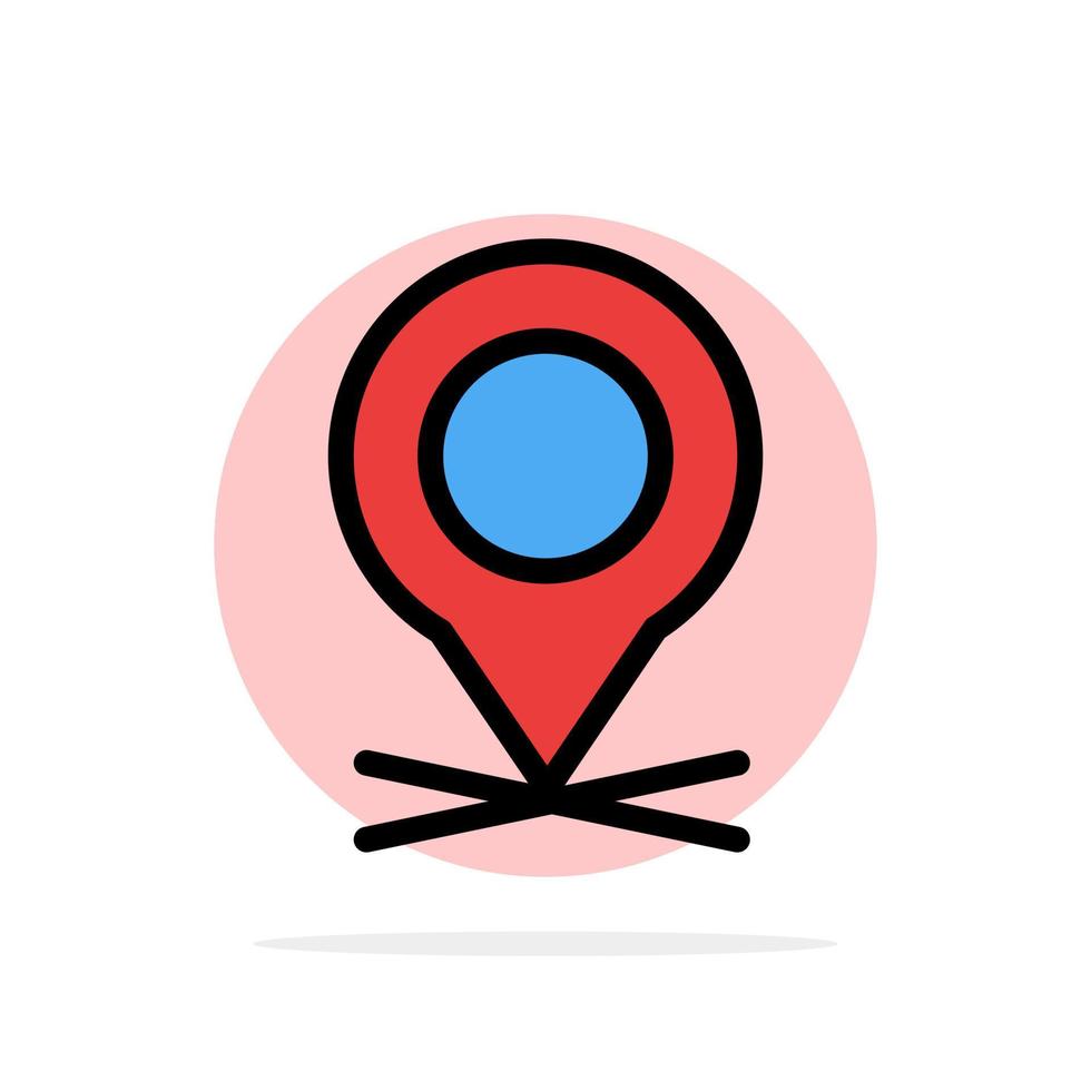 Location Map Pointer Pin Abstract Circle Background Flat color Icon vector