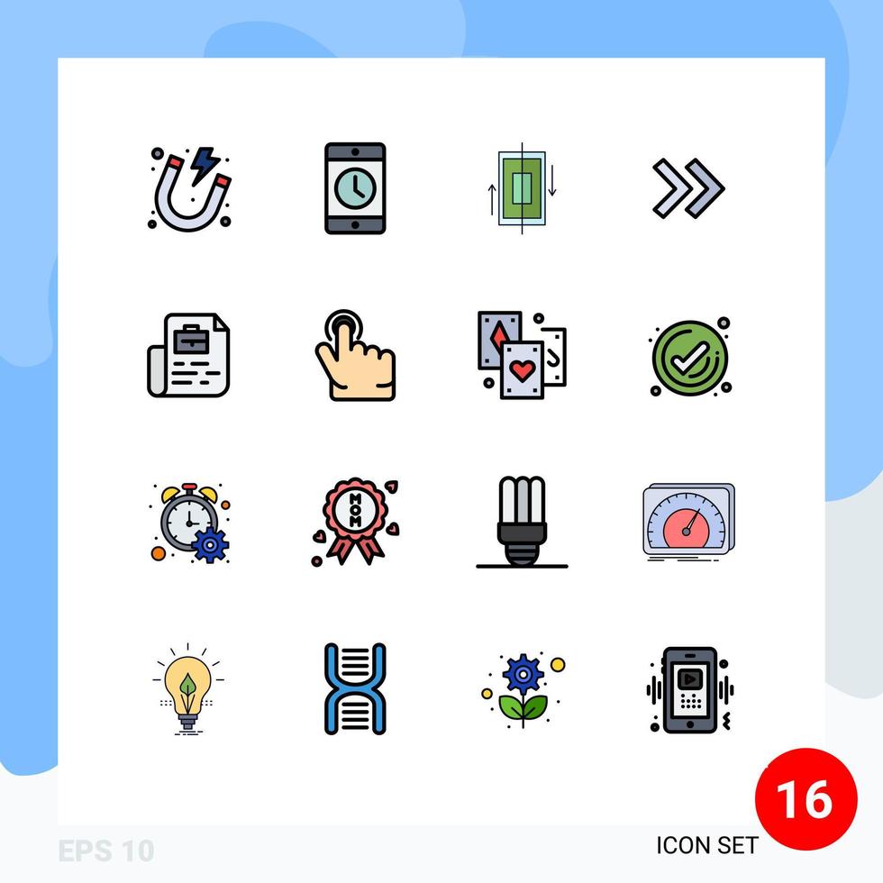 paquete de iconos de vector de stock de 16 signos y símbolos de línea para flechas de documento teléfono de flecha de teléfono inteligente elementos de diseño de vector creativo editable