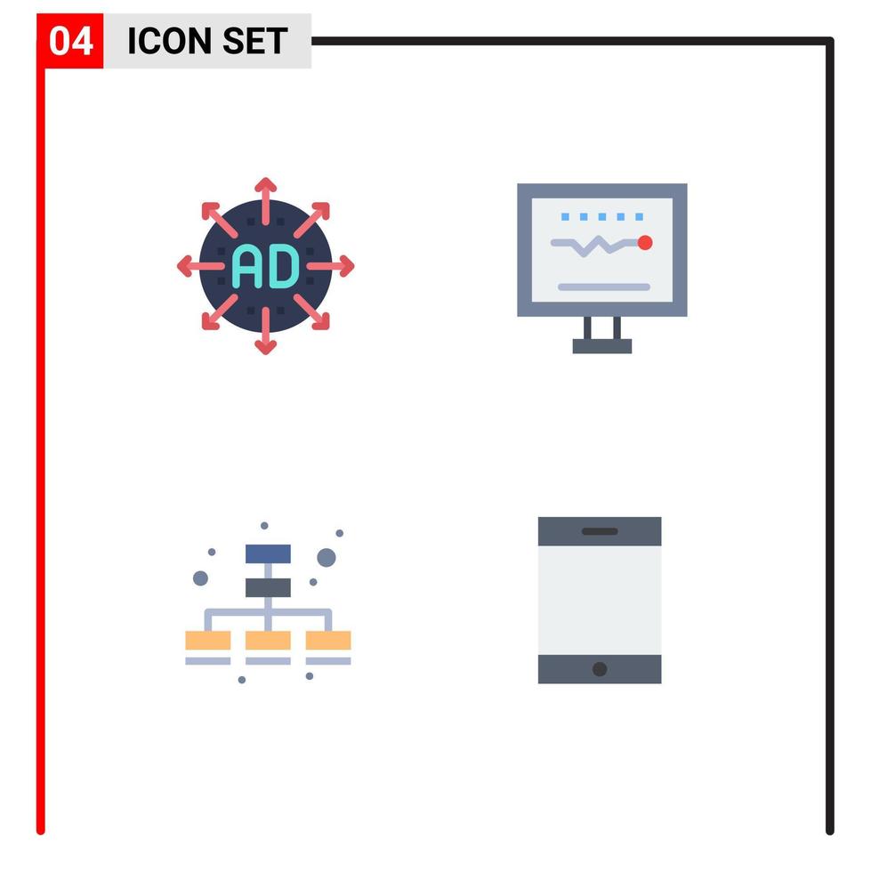 Stock Vector Icon Pack of 4 Line Signs and Symbols for ad hospital expand cardiology marketing Editable Vector Design Elements