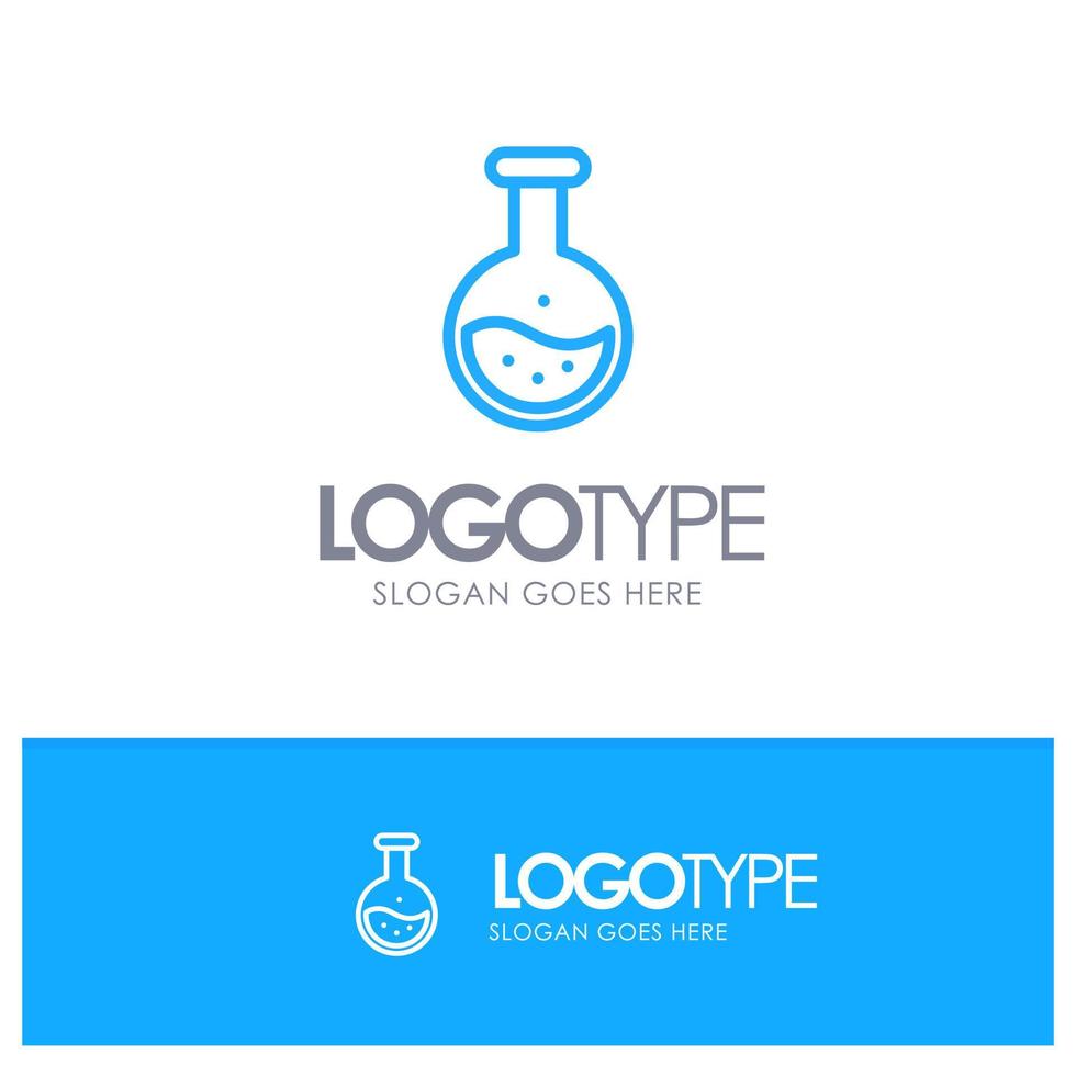 Tube Labe Science Test Education Blue Outline Logo Place for Tagline vector