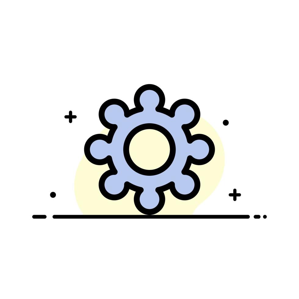 Gear Setting Cogs  Business Flat Line Filled Icon Vector Banner Template