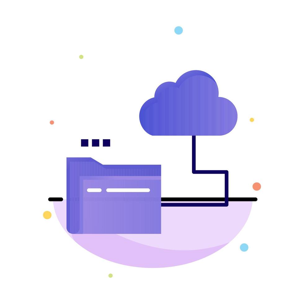 Cloud Folder Storage File Abstract Flat Color Icon Template vector