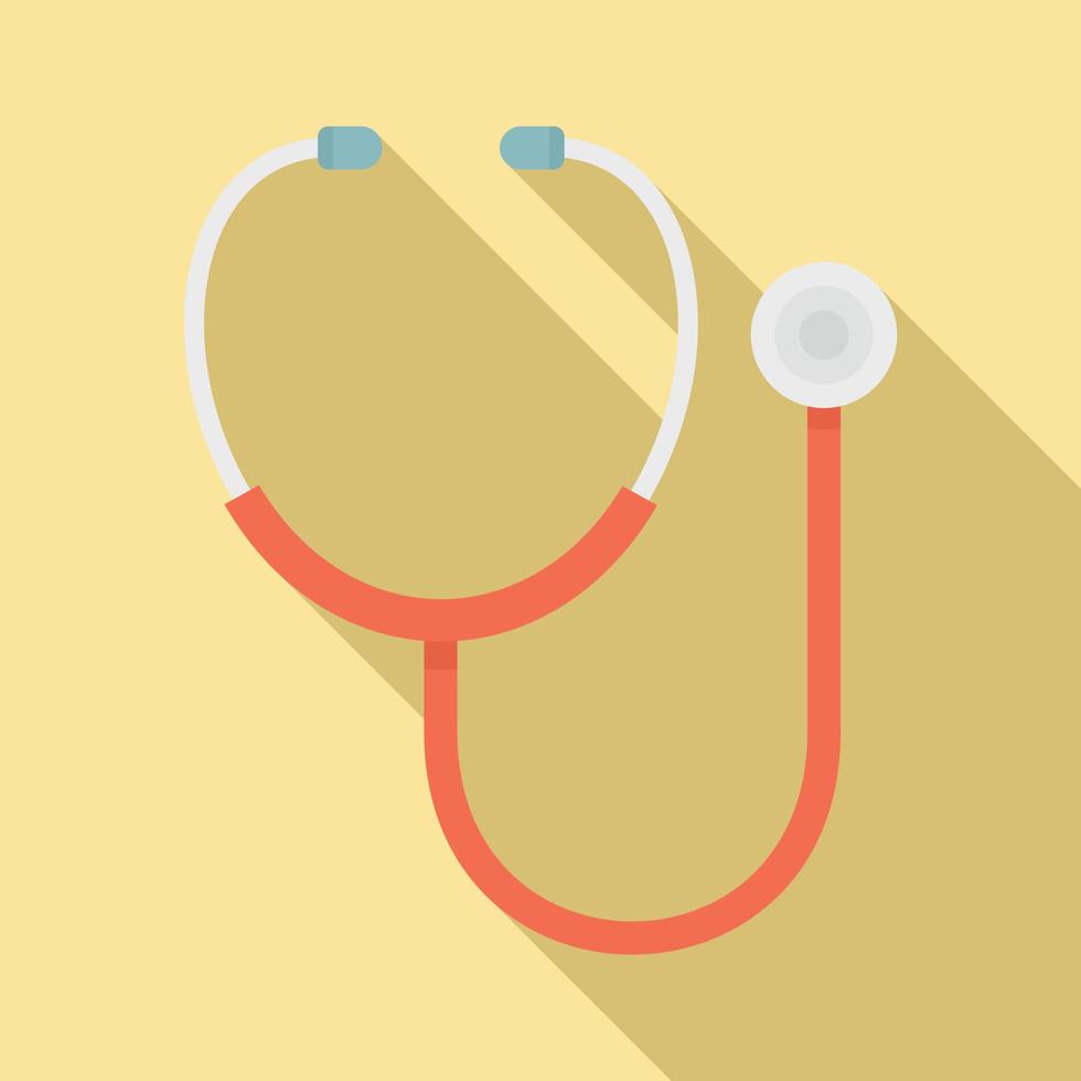 Stethoscope icon, flat style vector