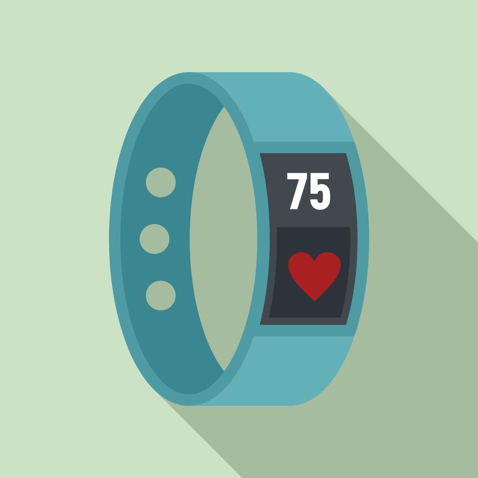 icono de pulsera de fitness, estilo plano vector