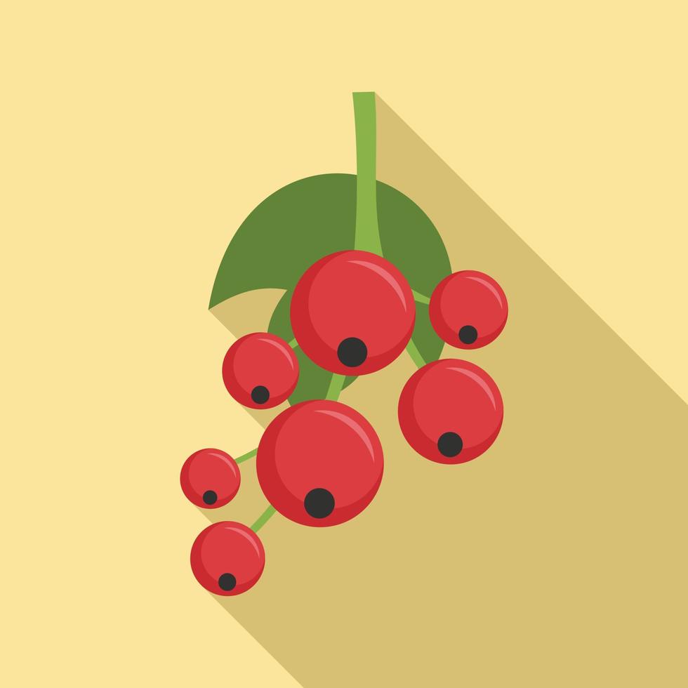 Redcurrant icon, flat style vector