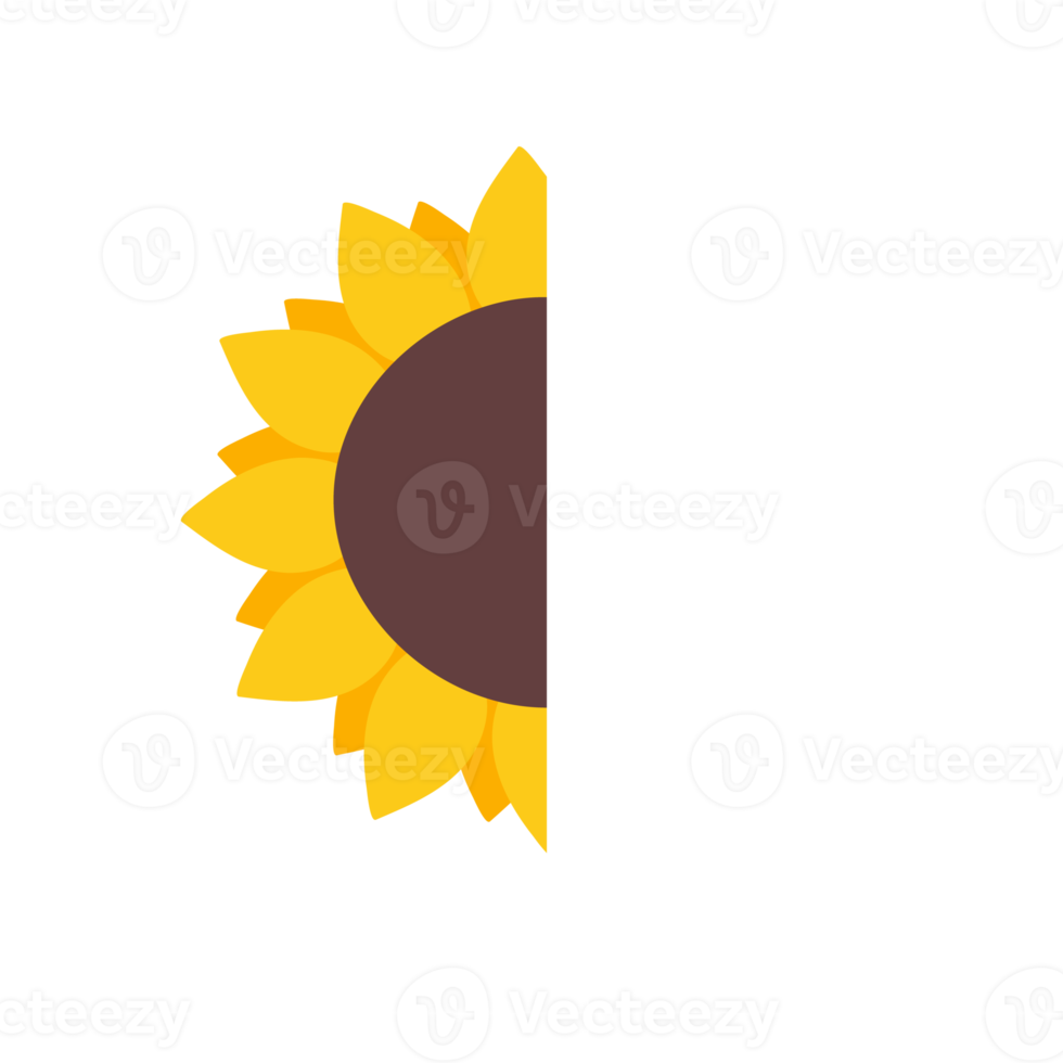 blommande gula solrosor fulla av solrosfrön inuti för att dekorera välkomstkort png