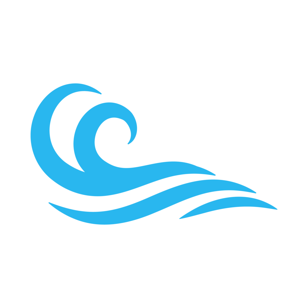 Symbol für blaue Wasserwellenlinie im Meer png