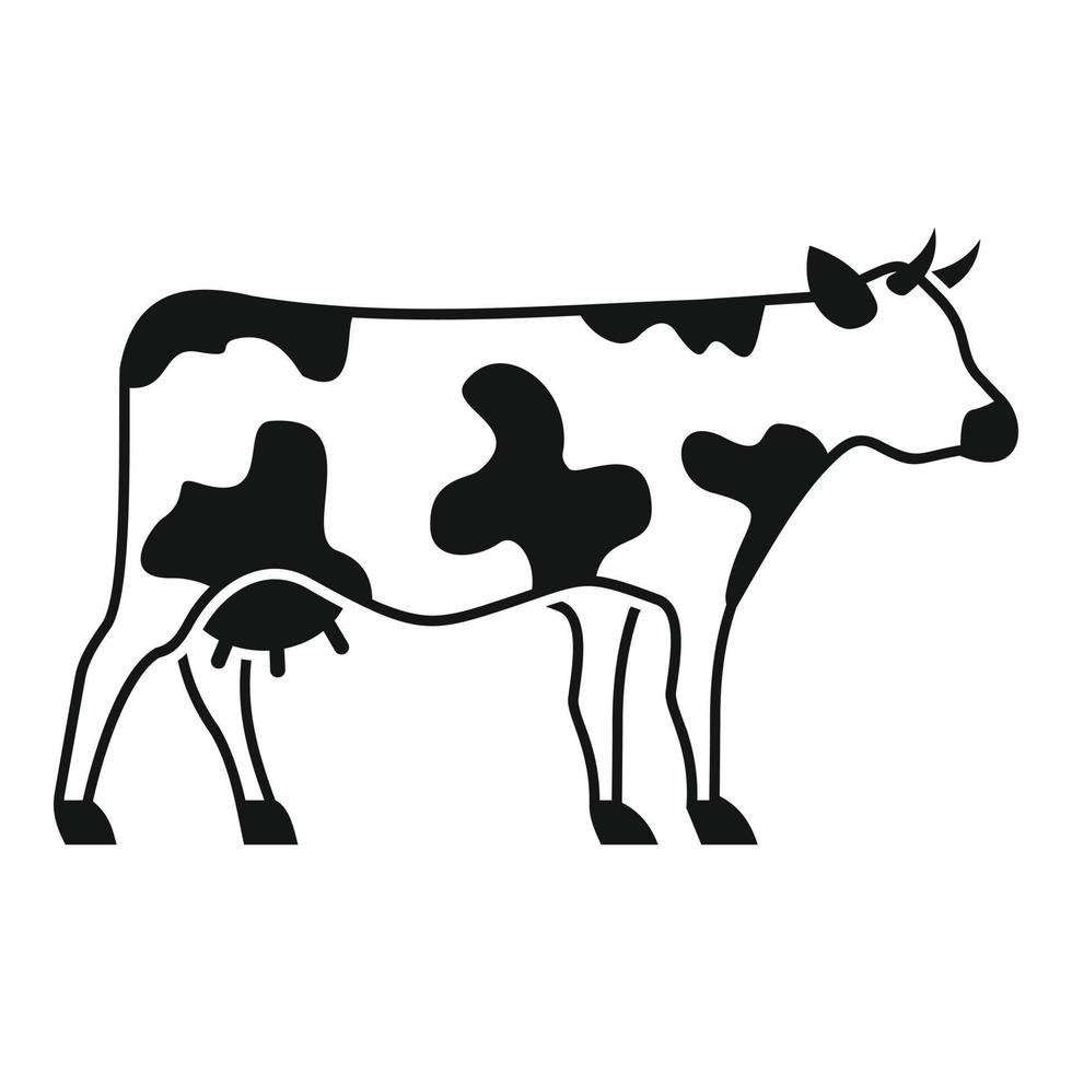 icono de vaca lechera, estilo simple vector