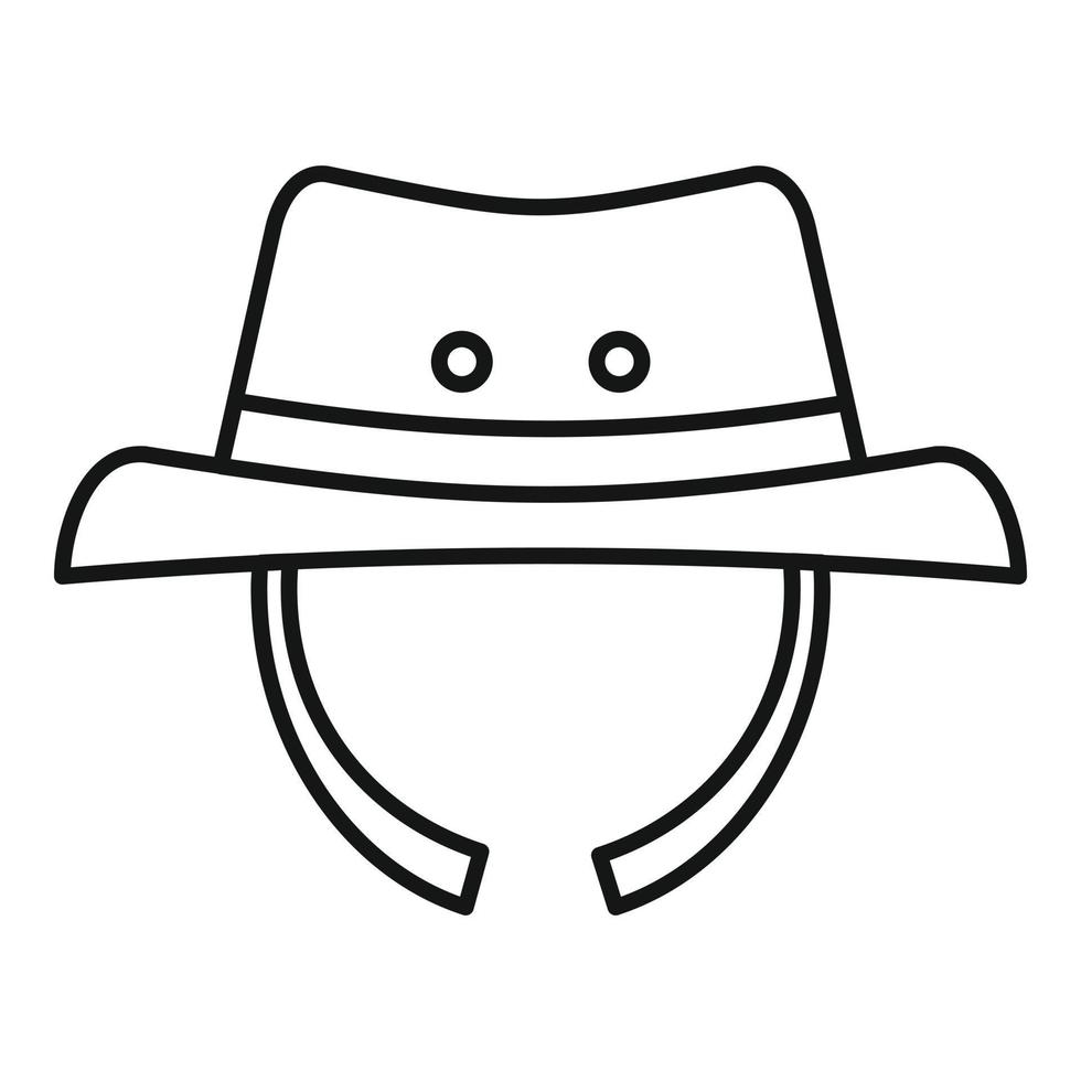 icono de sombrero de hombre de senderismo, estilo de esquema vector