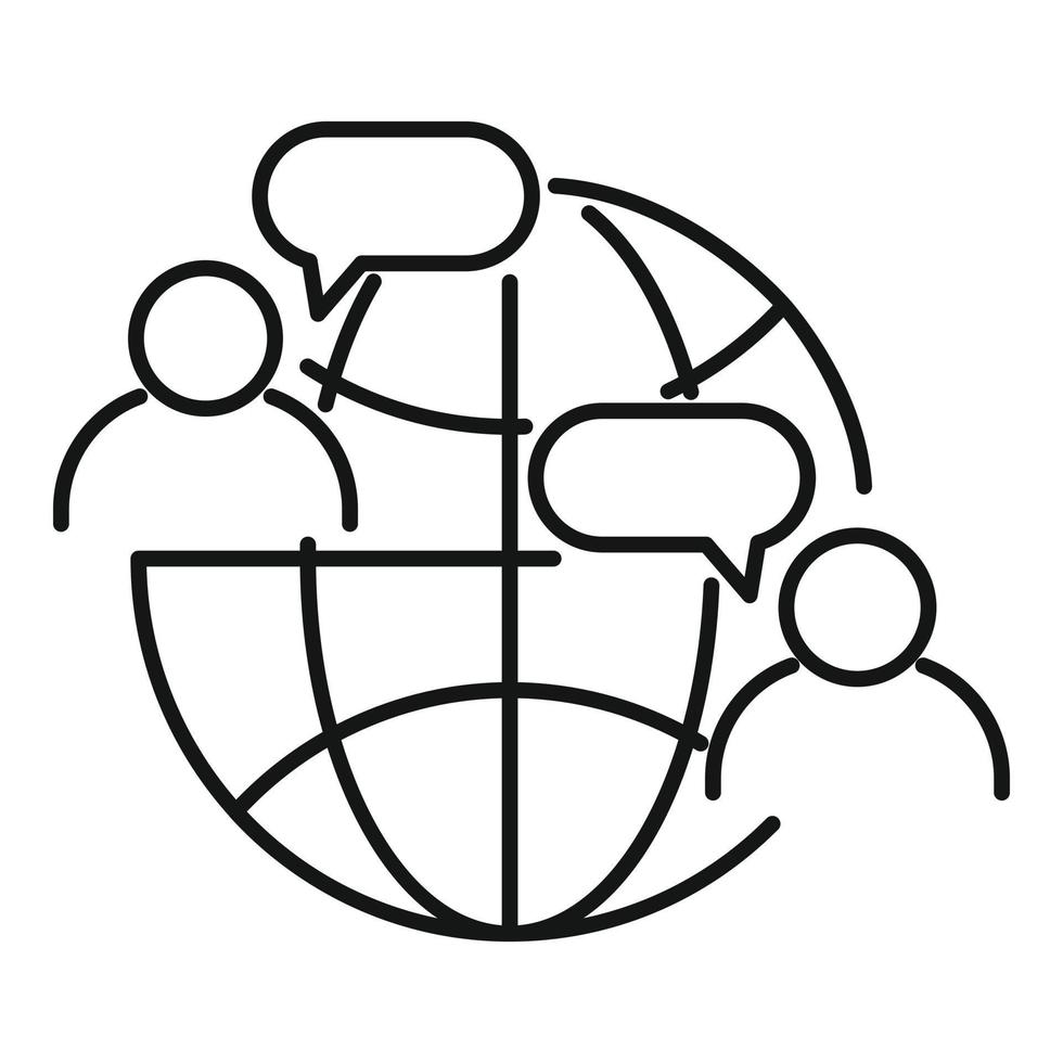 Global advice icon, outline style vector