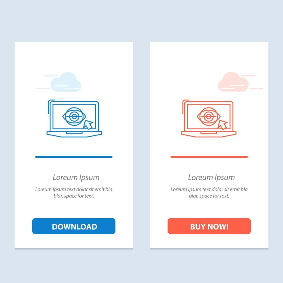 monitor de computadora portátil presentación lcd azul y rojo descargar y comprar ahora plantilla de tarjeta de widget web vector
