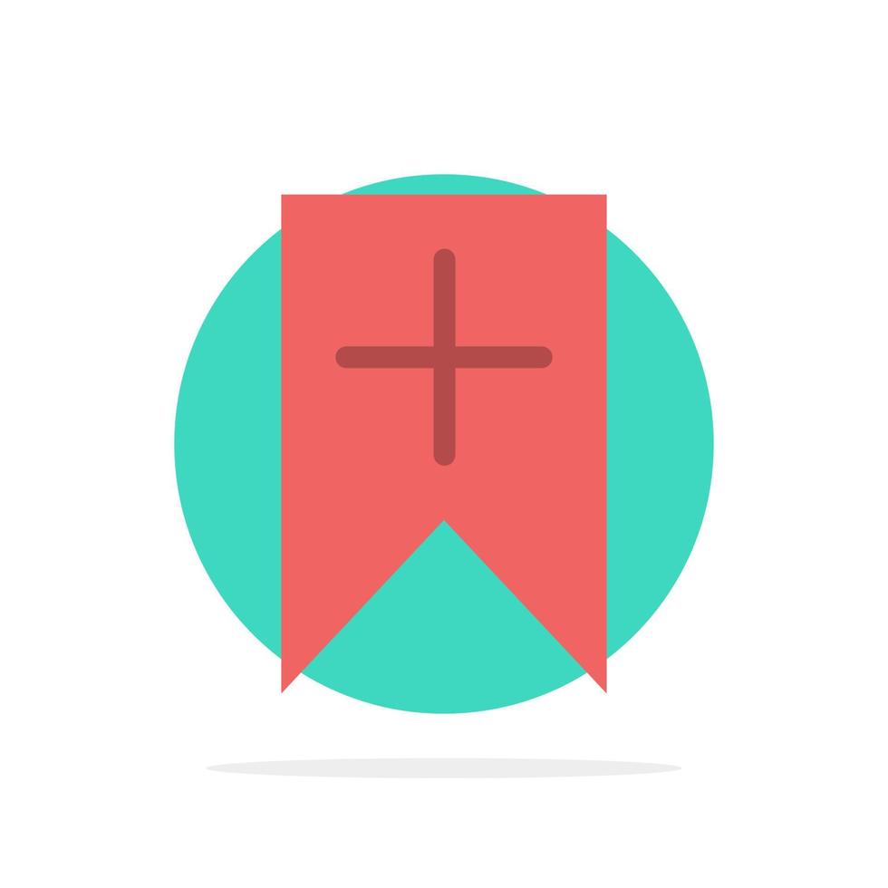 Tag Plus Interface User Abstract Circle Background Flat color Icon vector