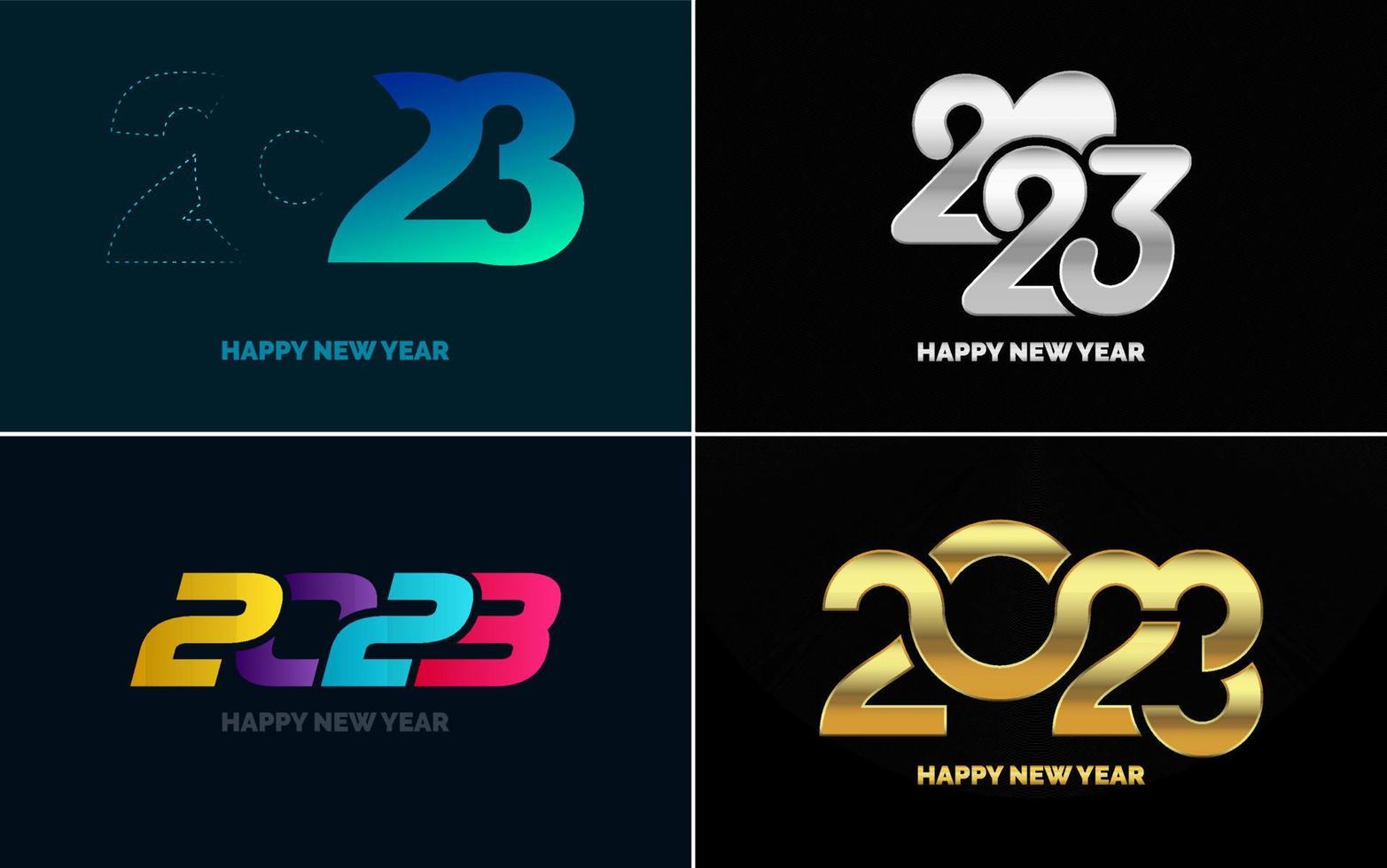 Happy New Year 2023 text design. Cover of business diary for 2023 with wishes. Brochure design template. card. banner vector