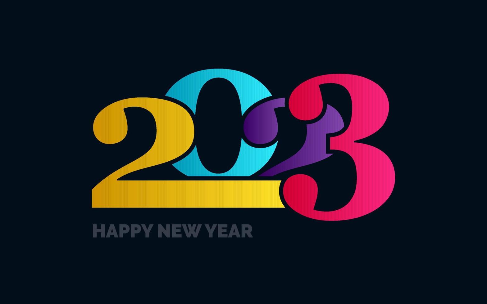 Happy New Year 2023 text design. for Brochure design template. card. banner vector