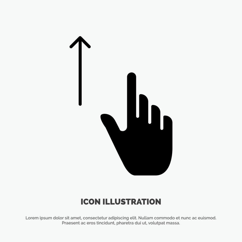 Up Finger Gesture Gestures Hand solid Glyph Icon vector