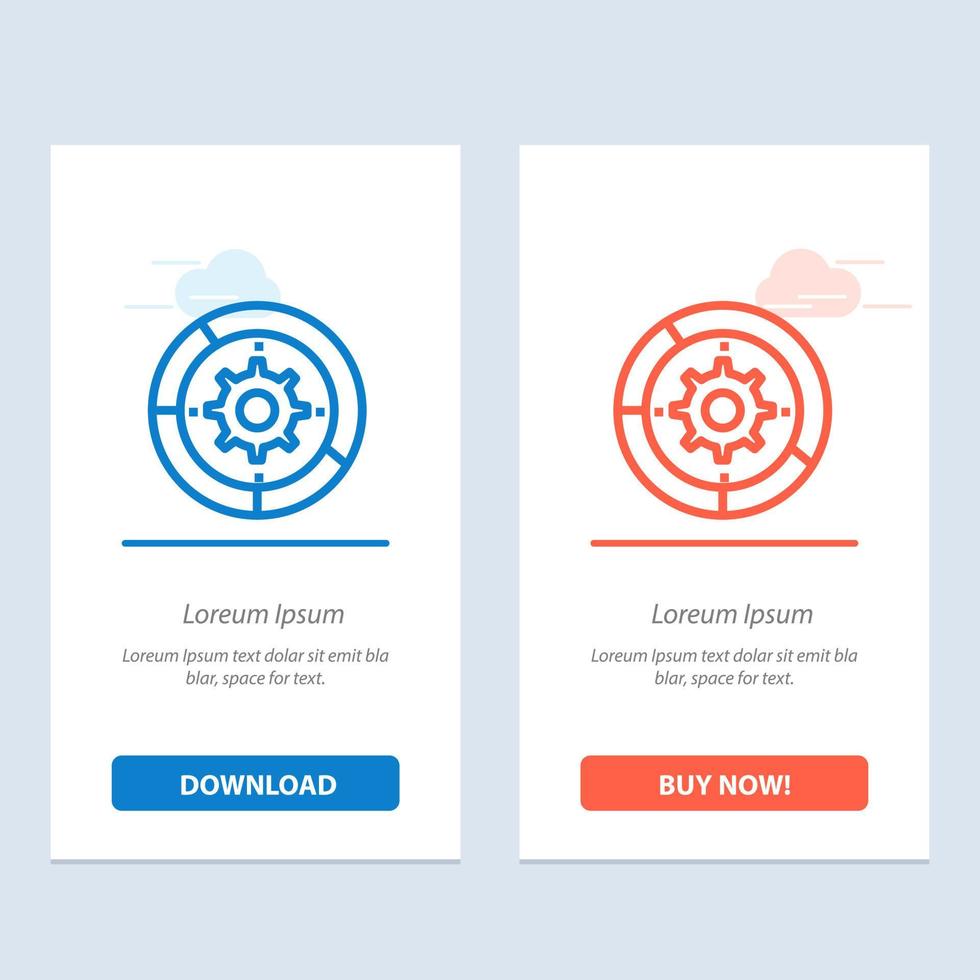 Gear Settings Setup Engine Process  Blue and Red Download and Buy Now web Widget Card Template vector