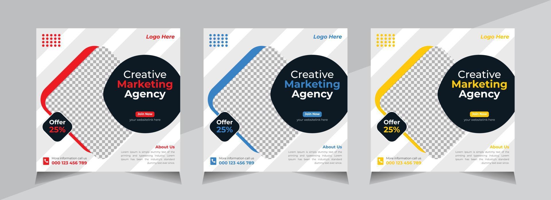 Abstract Creative Social Media banner Design, Business Social Media Post Template, Web Banner, Free Vector
