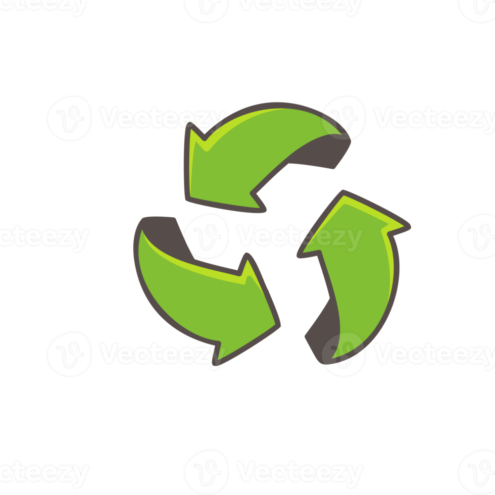 met de hand getekend driehoekig wervelpijl recyclingconcept png