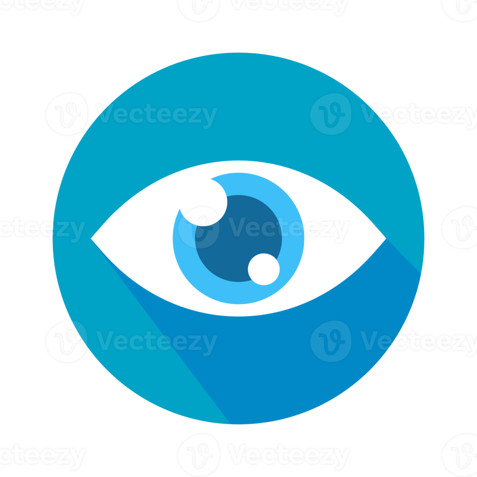 Eye icon. Simple flat eye design Vision care concept Wear glasses for a clear vision. png
