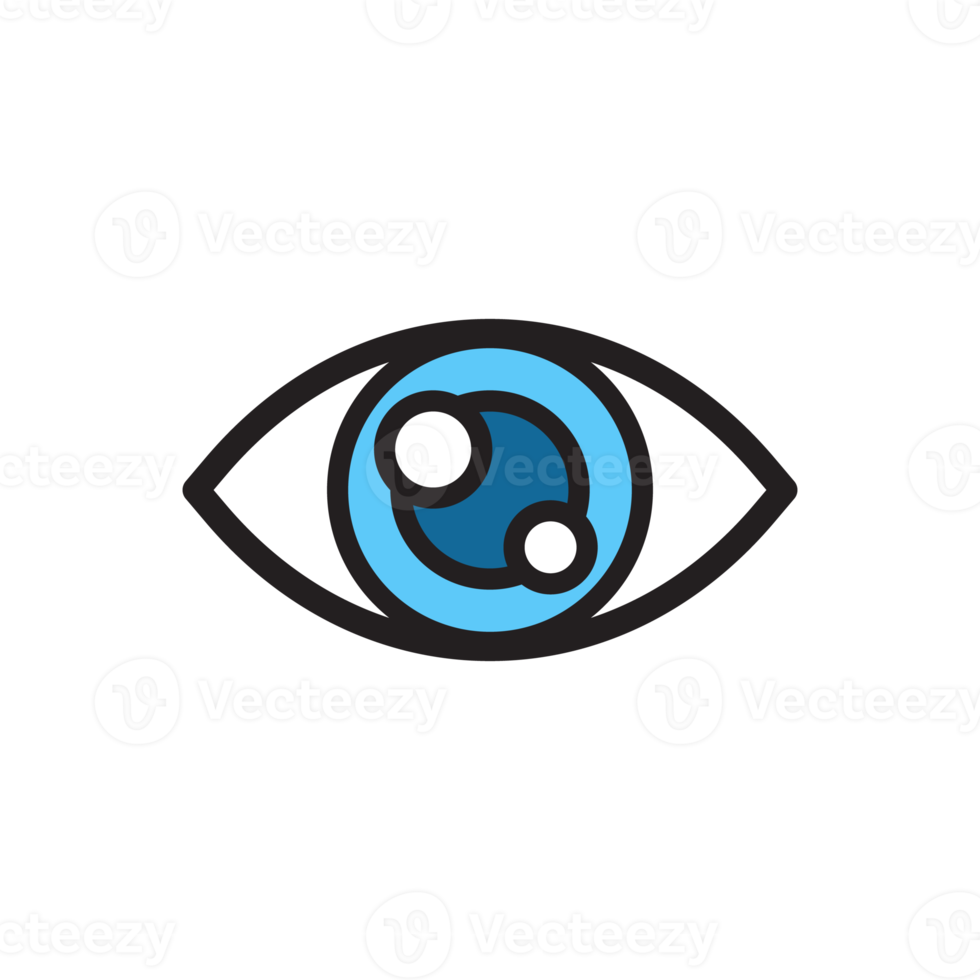 Eye icon. Simple flat eye design Vision care concept Wear glasses for a clear vision. png