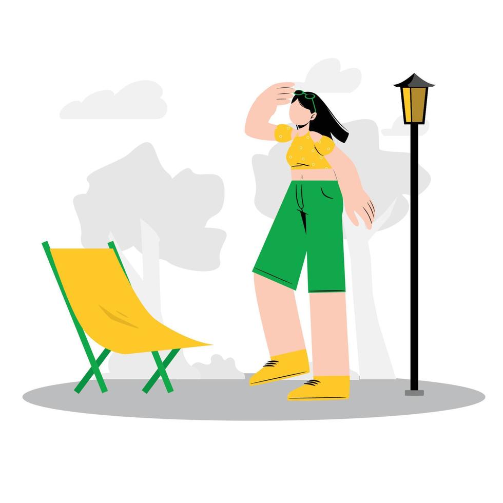 Woman looking for something vector