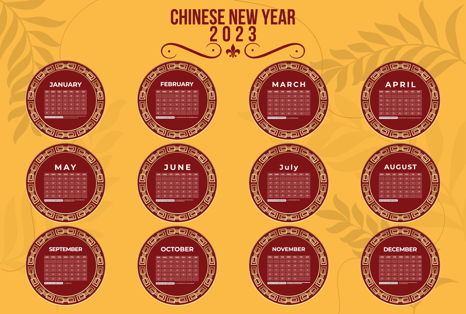 Happy New Year 2023 Monthly Calendar Template Week Starts On Sunday happy-new-year-2023-monthly-calendar-template-week-starts-on-sunday