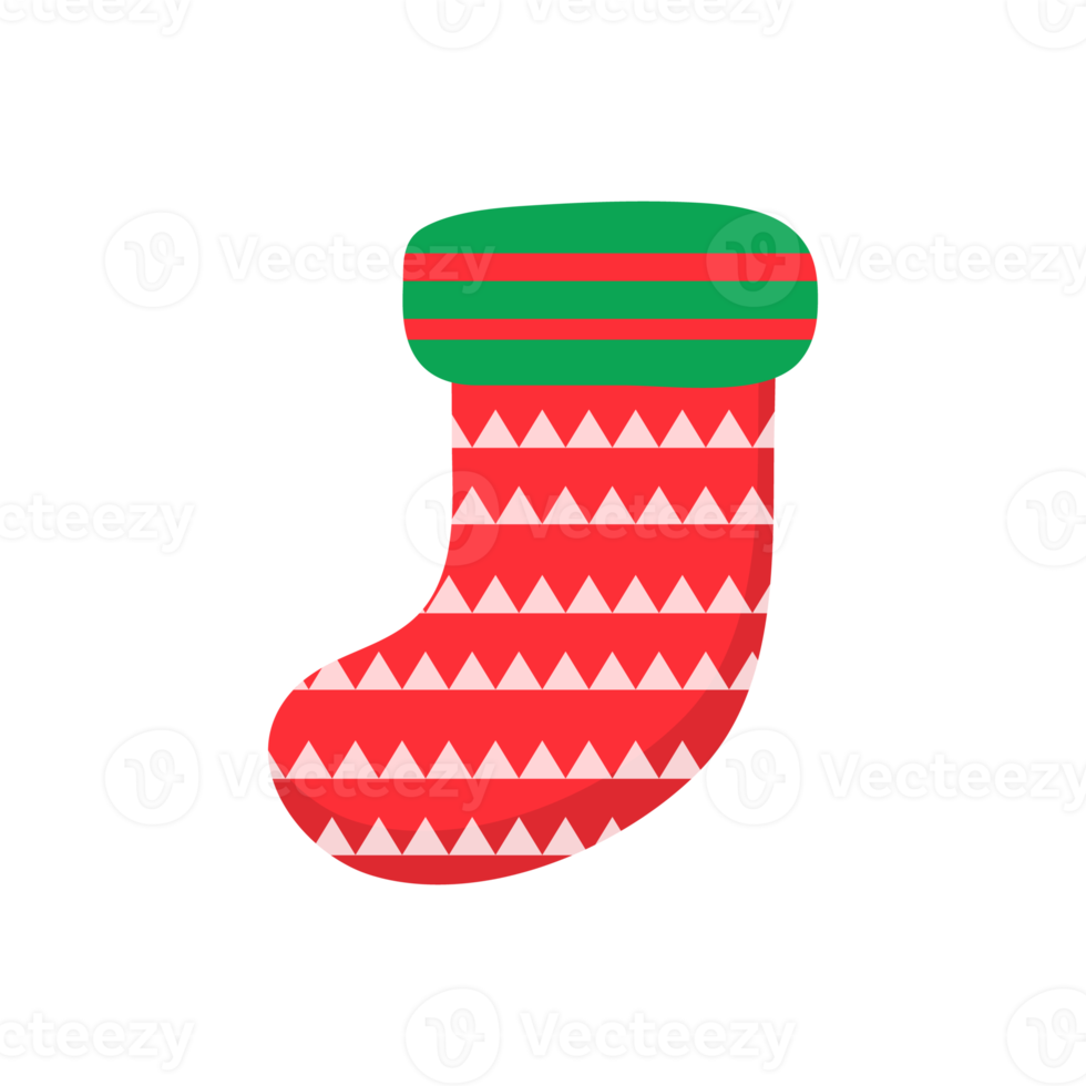 meias de natal. meias vermelhas e verdes com vários padrões para a decoração de natal. png