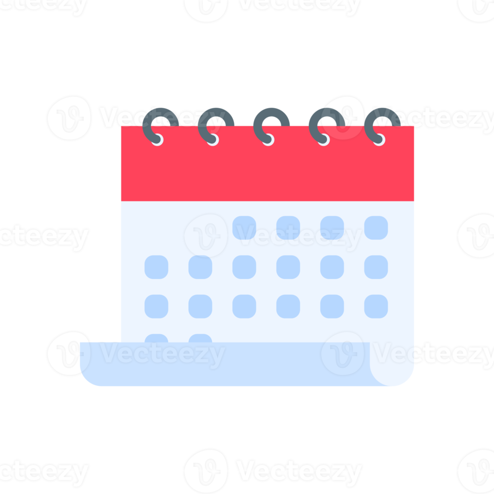 Calendar icon. A red calendar for reminders of appointments and important festivals in the year. png