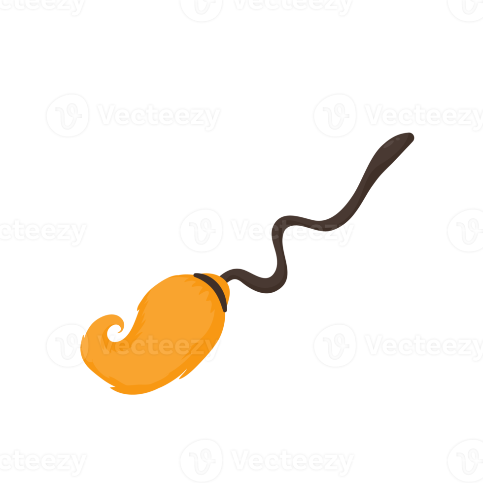 escoba mágica adornos de madera voladores para la bruja malvada en la noche de halloween png
