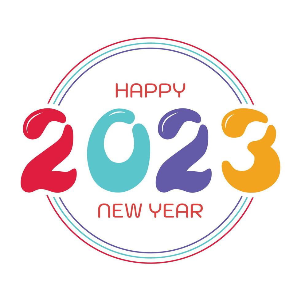 Happy New Year 2023 Colorful Vector Illustration
