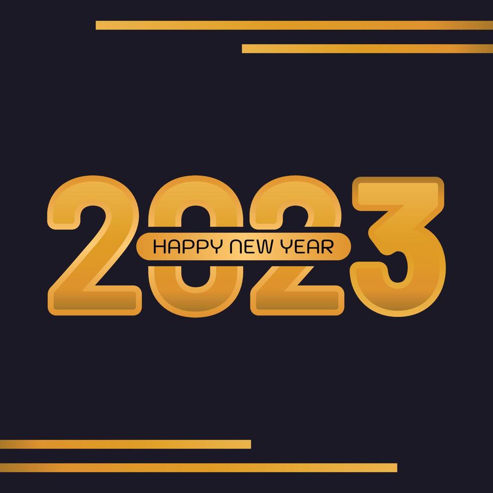 2023 Happy New Year Golden Vector banner template