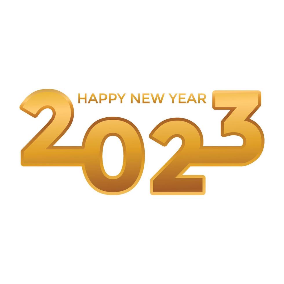 Happy New Year 2023 golden Vector Illustration