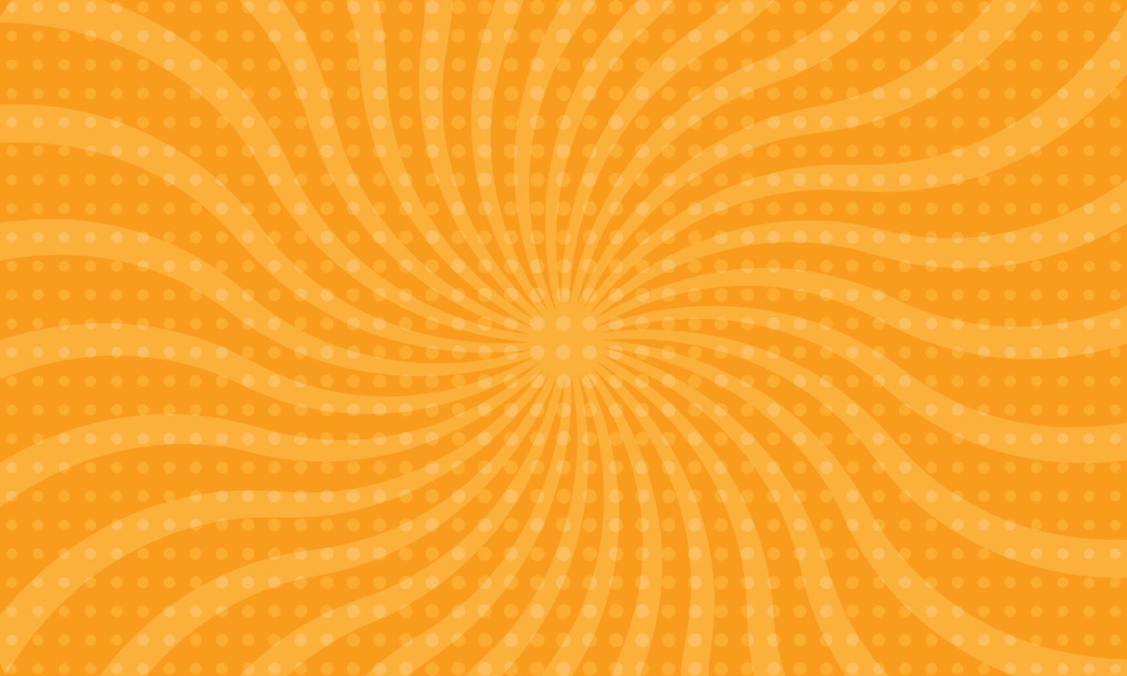 orange sun rays background with dots vector