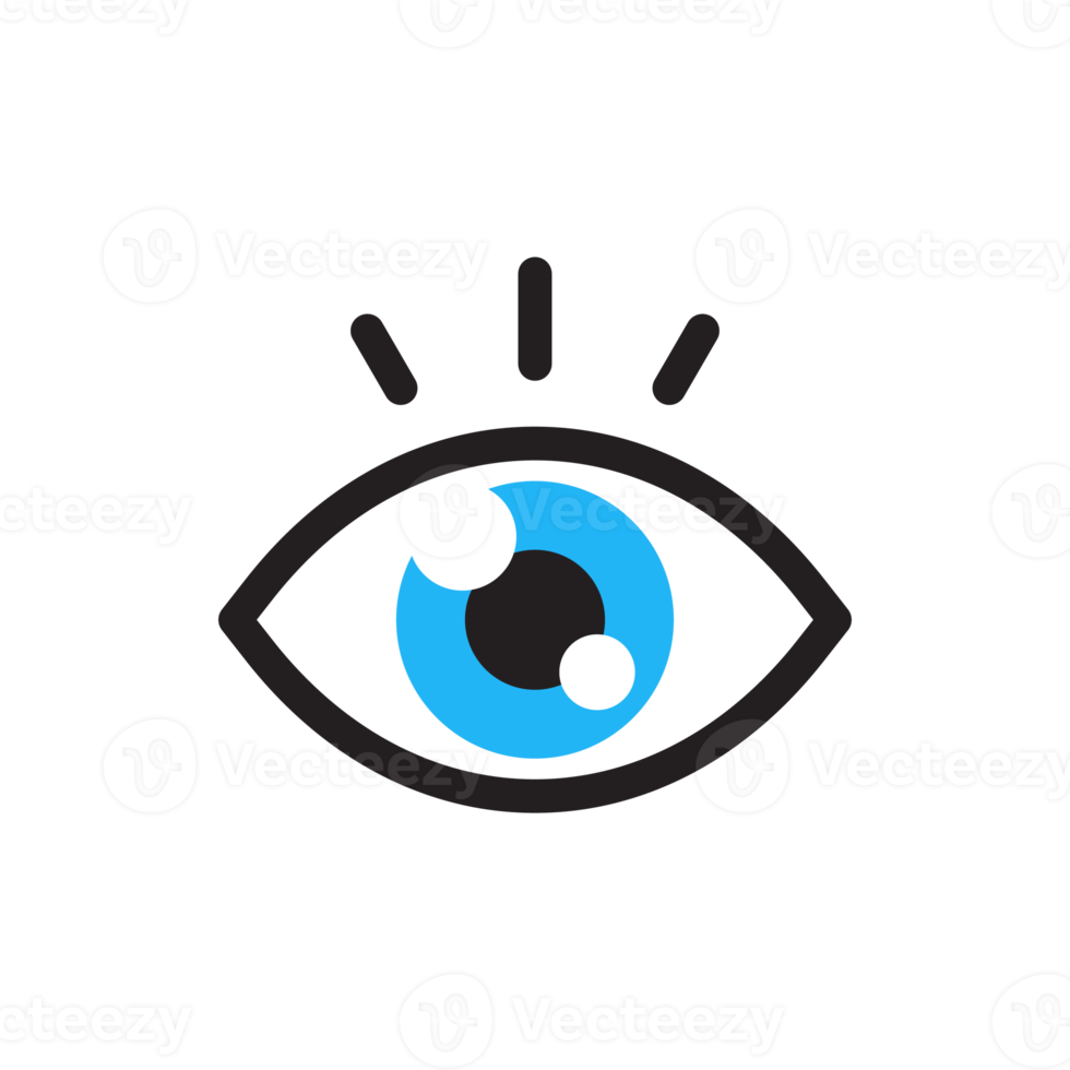 Eye icon. Simple flat eye design Vision care concept Wear glasses for a