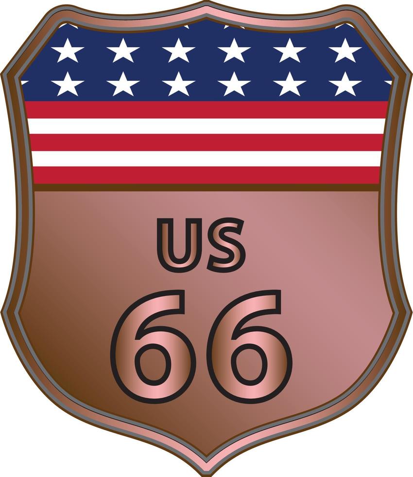 insignia de la bandera americana, diseño vectorial de la insignia us 66 vector