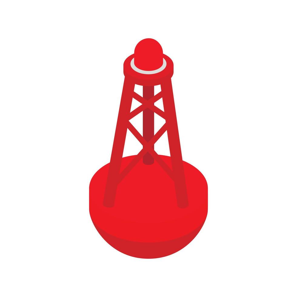 Marine buoy icon, isometric 3d style vector