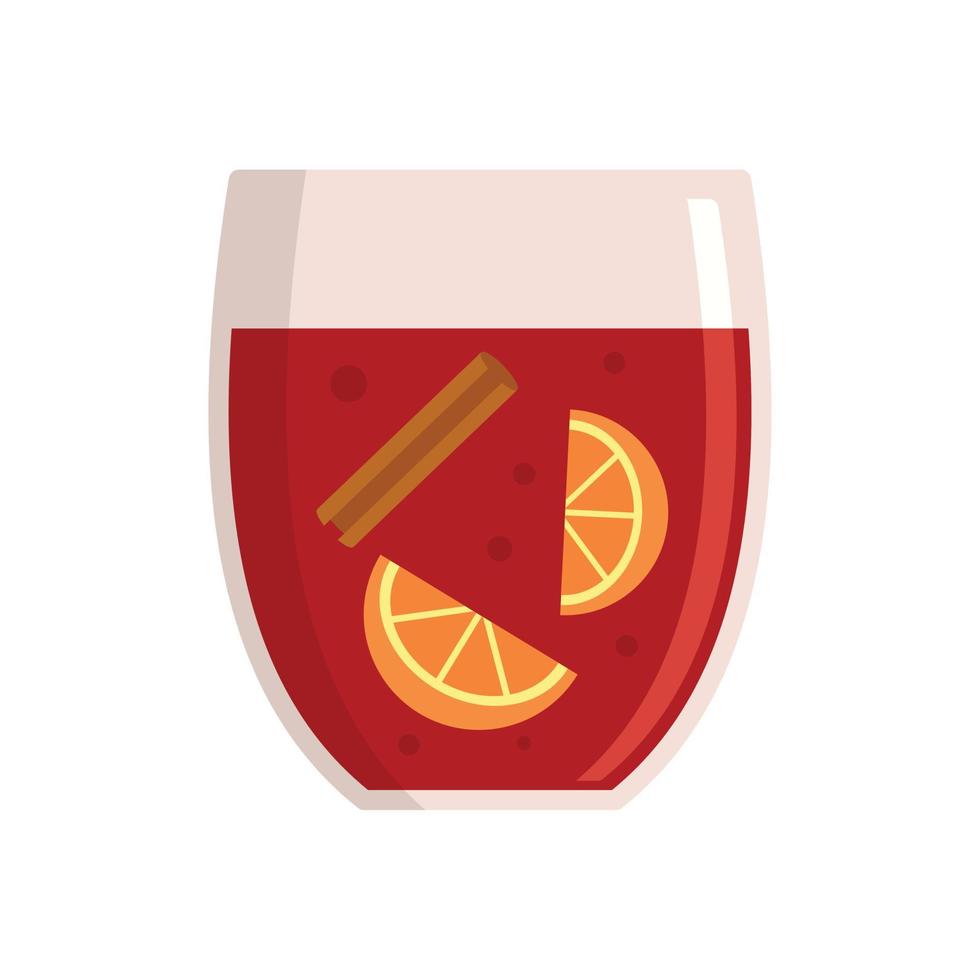 Hot mulled wine icon, flat style vector