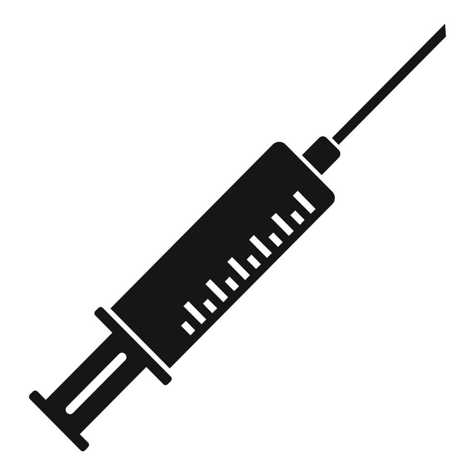 Medical clinic syringe icon, simple style vector