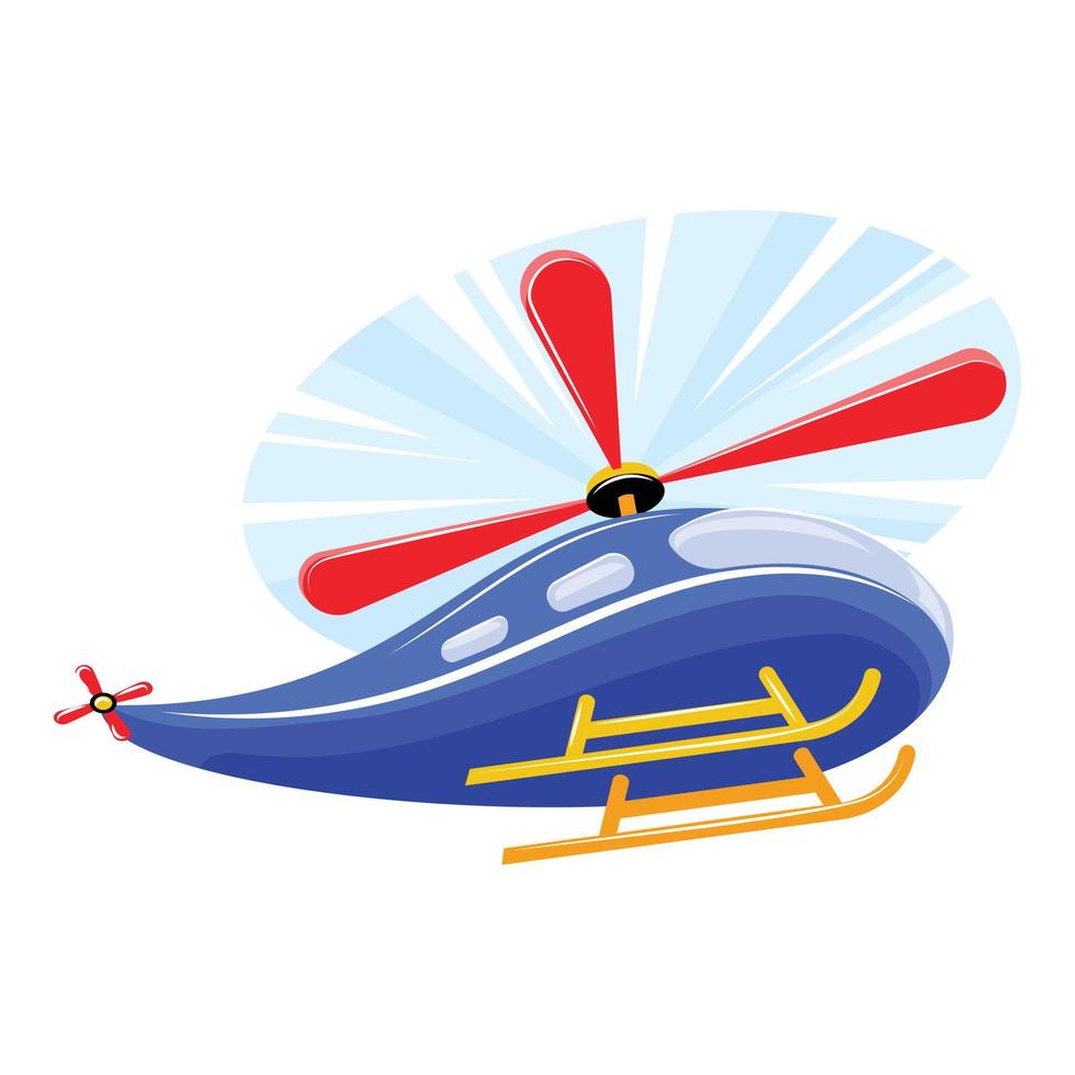 Rc toy helicopter icon, cartoon style vector