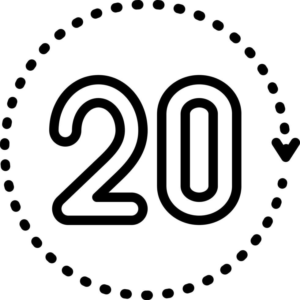 icono de línea para veinte vector