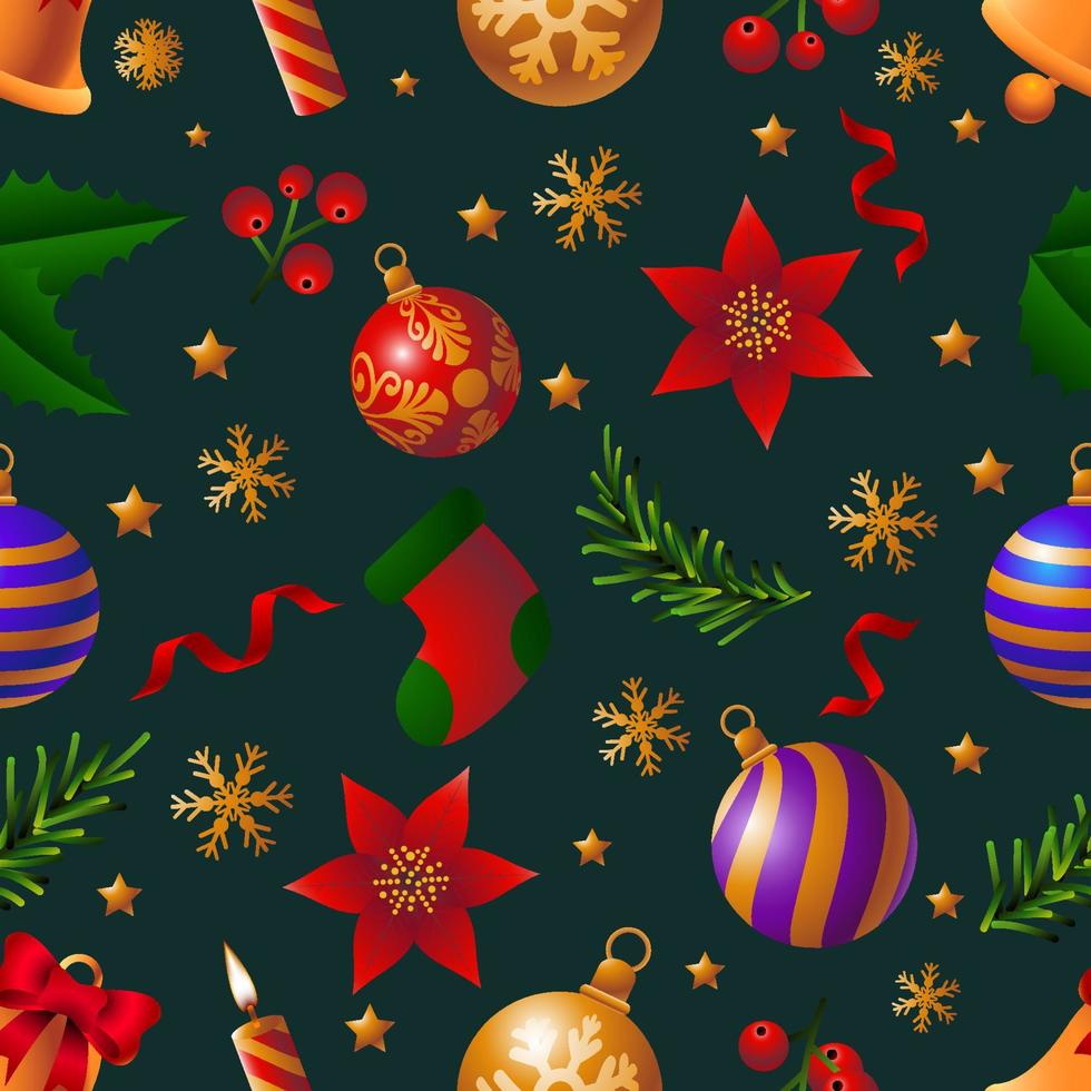 Seamless Pattern of Christmas Ornament vector