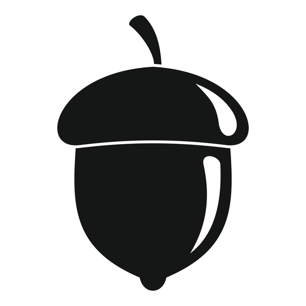 Acorn nut icon, simple style vector
