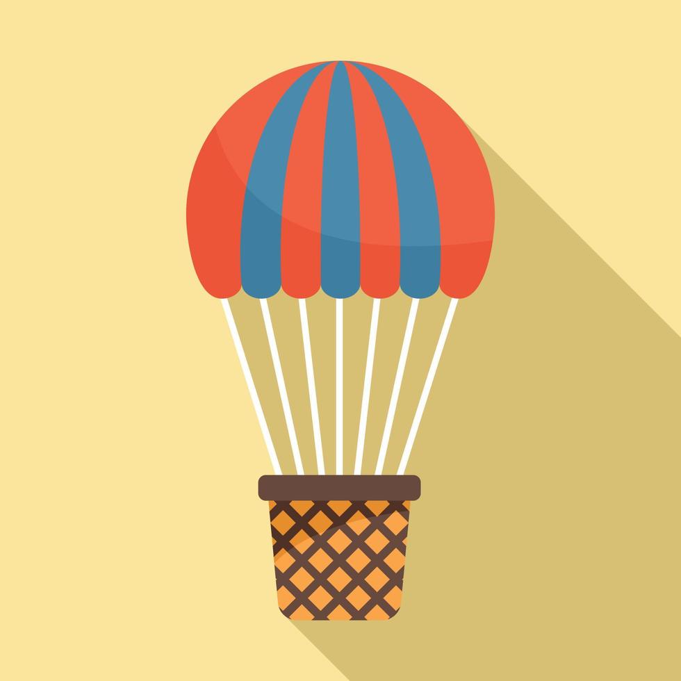 Travel air balloon icon, flat style vector