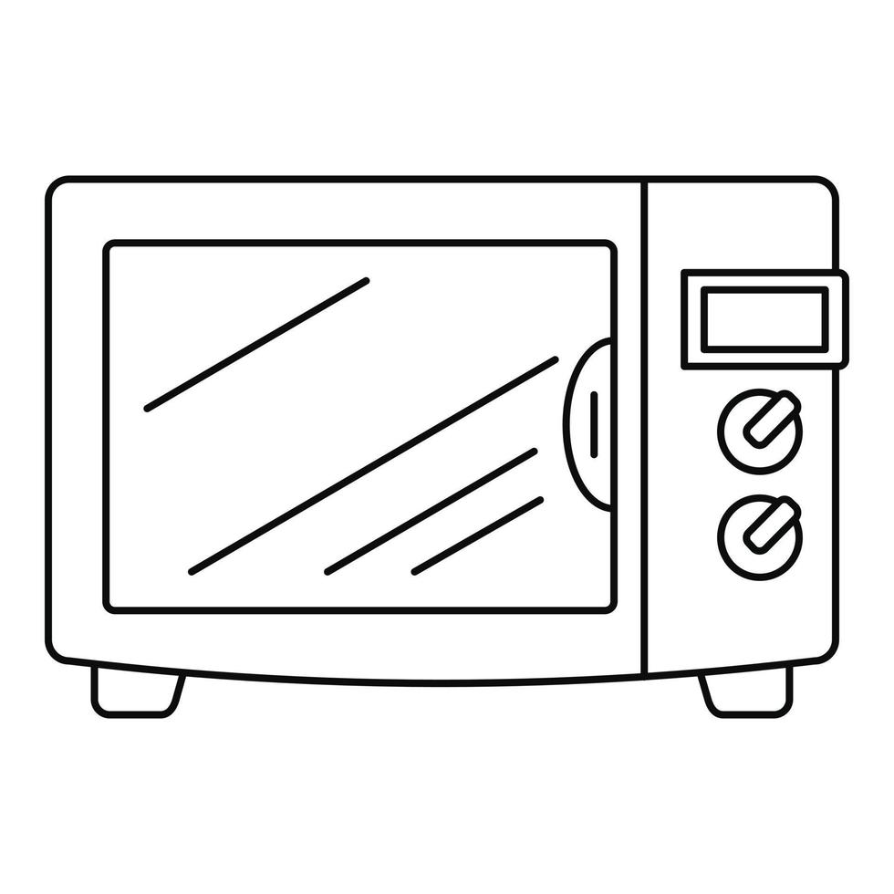 Steel microwave icon, outline style vector