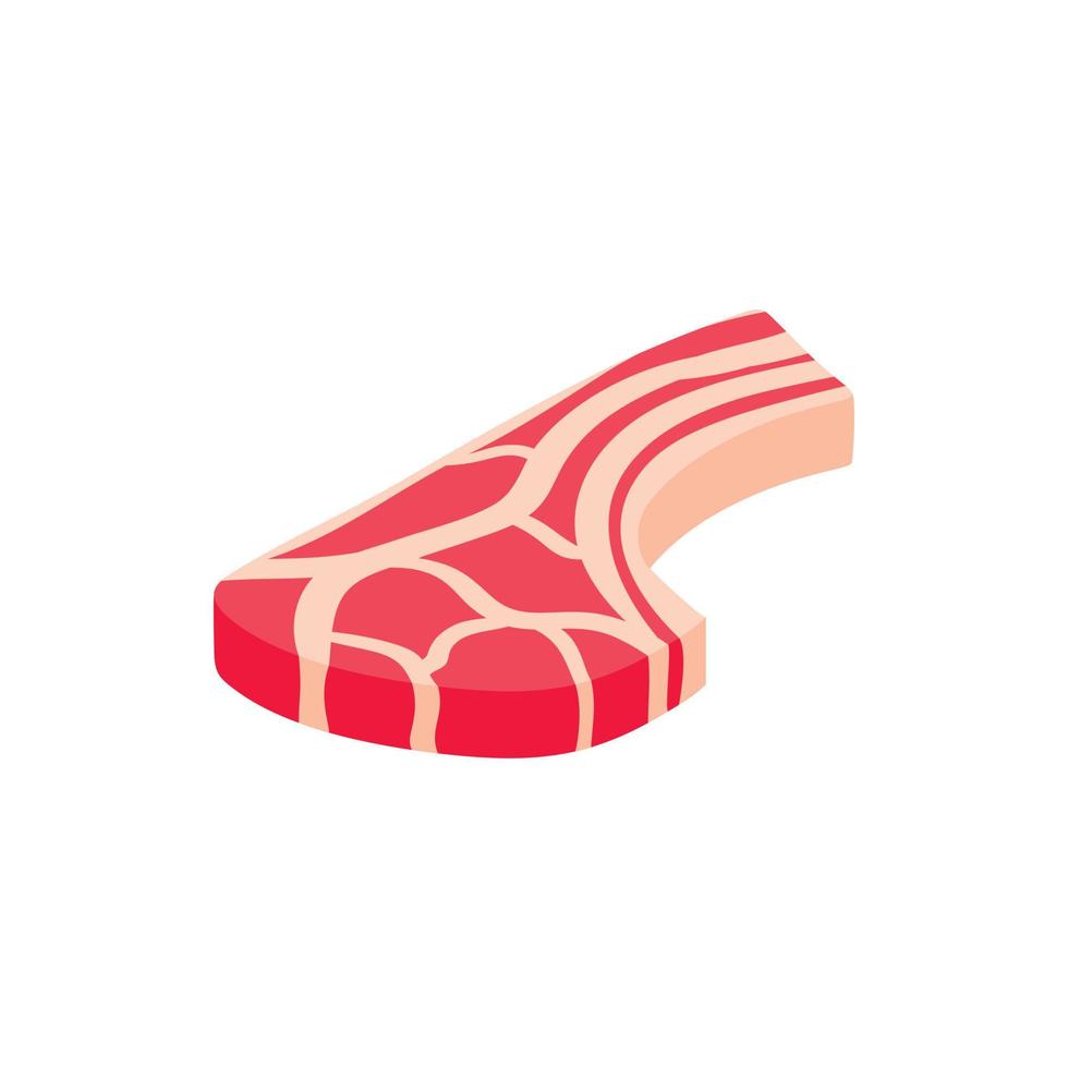 Piece of steak icon, isometric 3d style vector