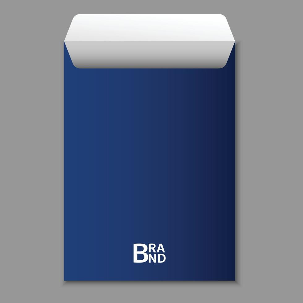 A4 blue envelope icon, realistic style vector