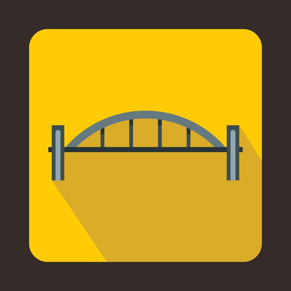 Bridge with round pillars icon, flat style vector