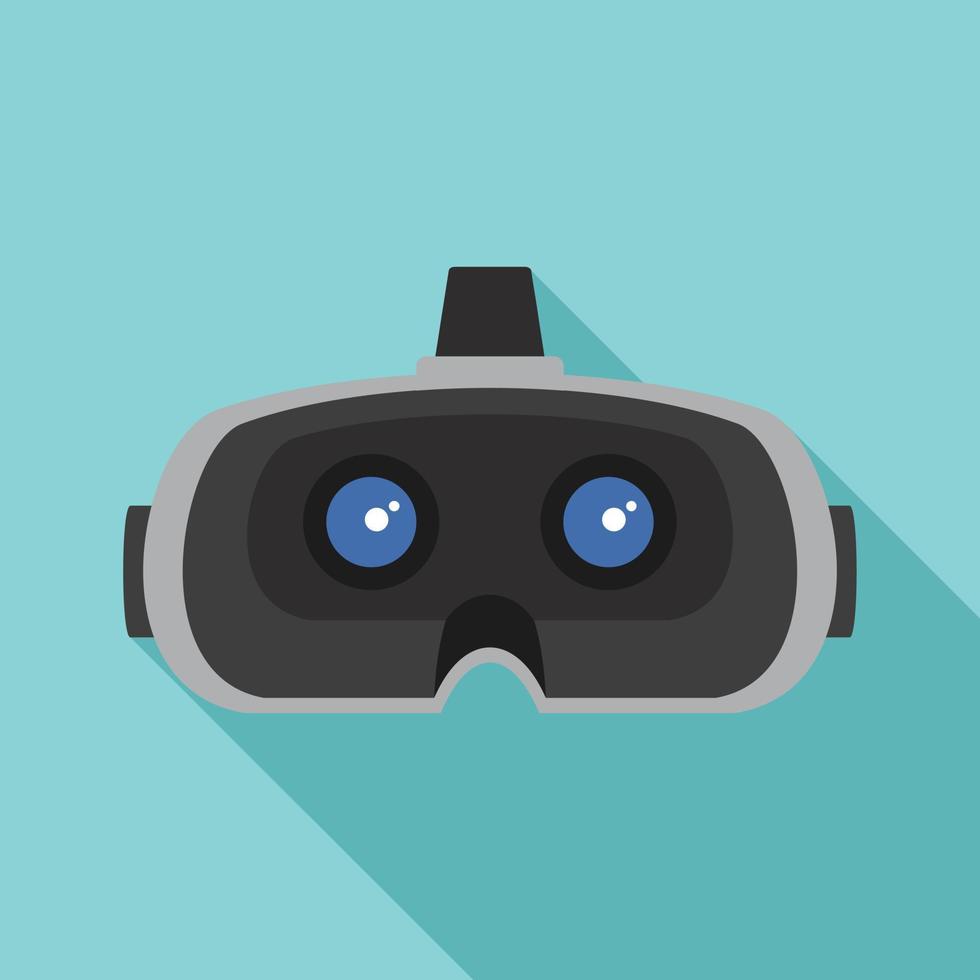 Lens game goggles icon, flat style vector